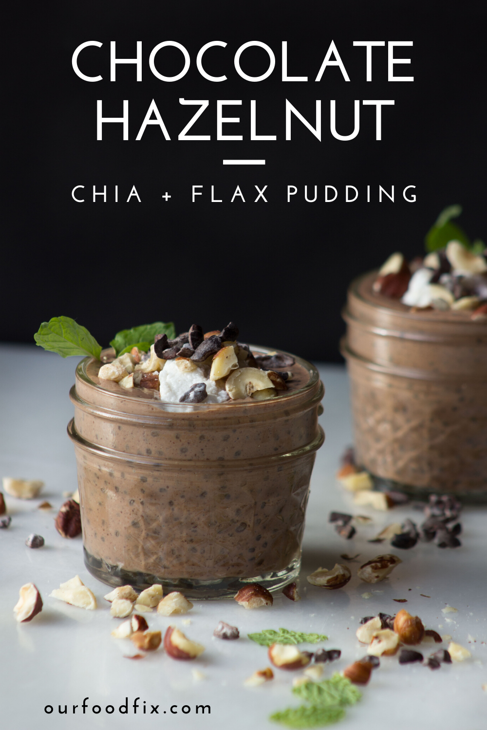 Enjoy the delectable combination of chocolate + hazelnut any time of day, thanks to a few simple healthy ingredients in this satisfying snack. #PaleoRecipes #ChiaSeedPudding #PlantBased | Paleo recipes | Paleo snack | Paleo treat | Chocolate Hazelnut | Chia Seed Pudding | Make ahead recipe | Keto recipe | Vegan recipe | Chocolate recipe | Easy recipe | Superfoods