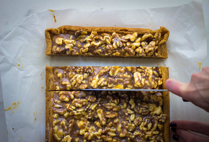 Salted Malted Walnut Brown Butter Shortbread Bars