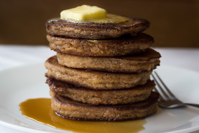 Apple Pie Brown Butter Pancakes Topped with Butter