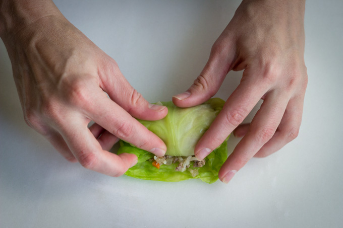 Preparing Cabbage Roll