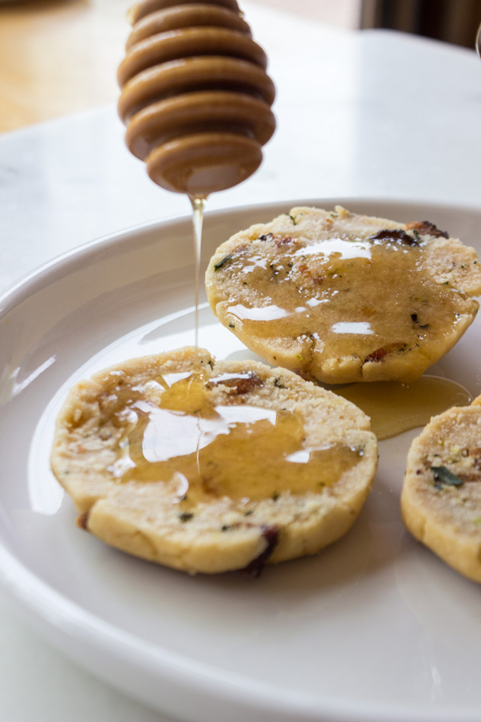 Bacon Herb Biscuits with Honey