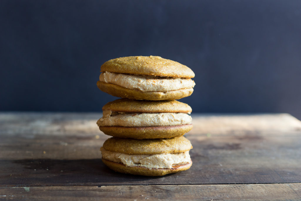 Pumpkin Whoopie Pies with Spiced Maple Cream